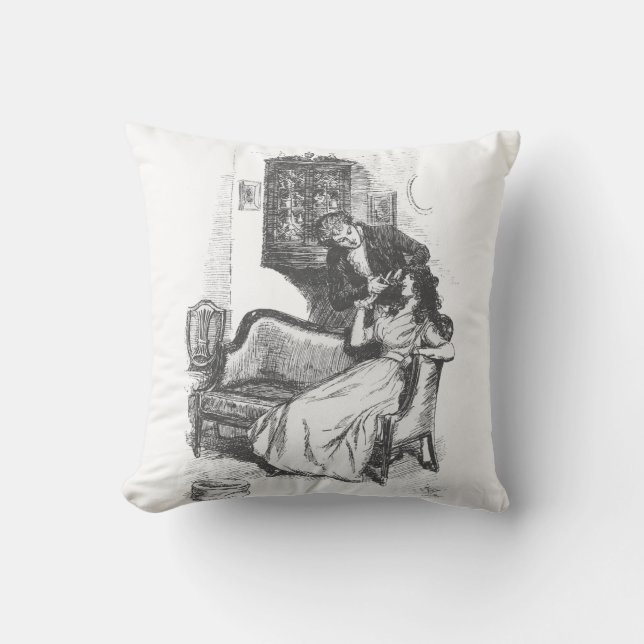 Jane Austen vintage Bok Illustration Kudde (Framsida)