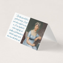 Jane Austen w/ quote (blue) Folded Card Kort