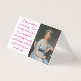 Jane Austen w/ quote (pink) Folded Card Kort