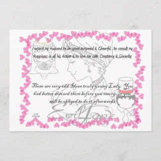 Jane Austen Wedding-inbjudan Inbjudningar