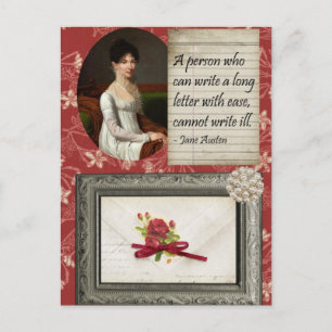 Jane Austen Writing Inspired Design Vykort
