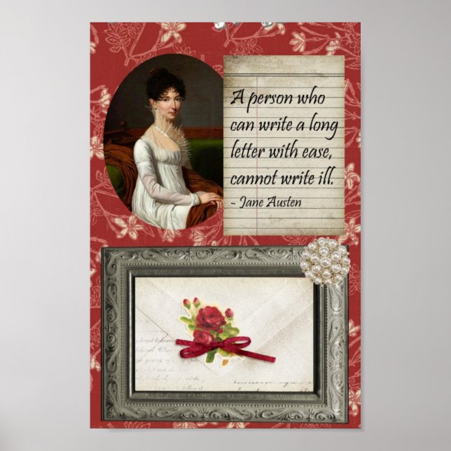 Jane Austen Writing Inspired Print Poster (Framsidan)