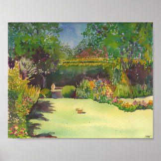 Jane Austens Garden II Watercolor Print Poster