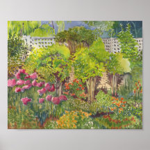 Jane Austens Garden Watercolor Print