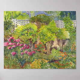 Jane Austens Garden Watercolor Print Poster