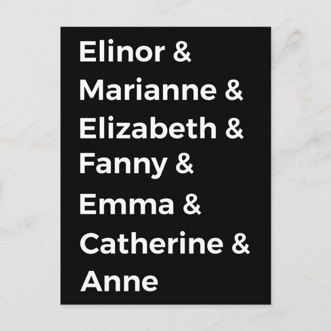 Jane Austens Heroines I Vykort (Framsida)