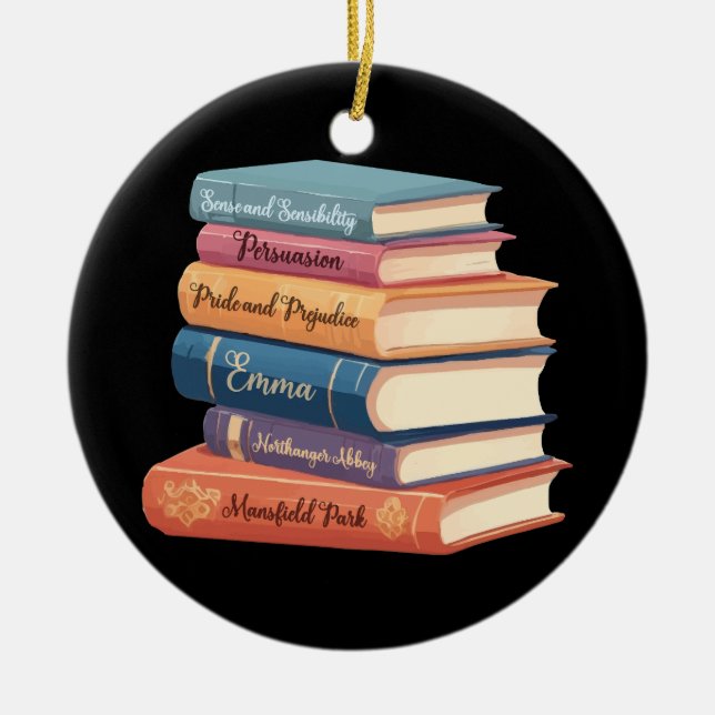 Jane Austens Novels VII Julgransprydnad Keramik (Framsidan)