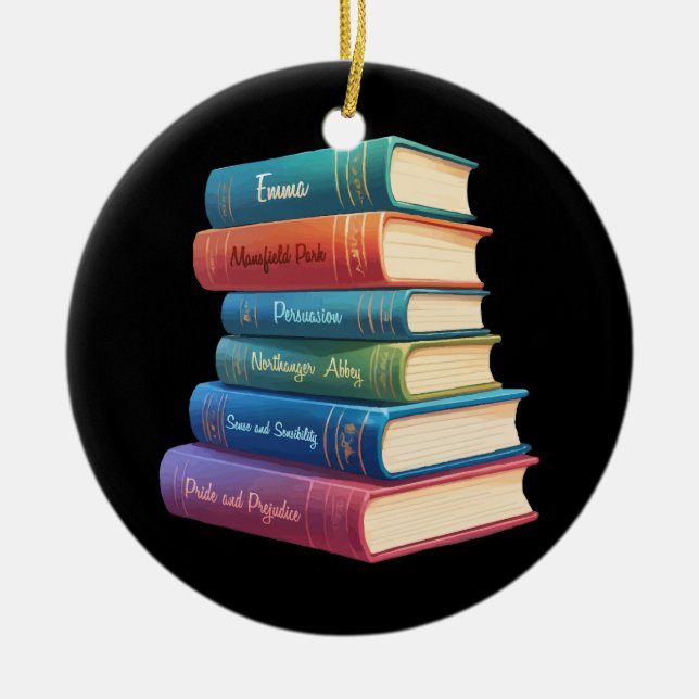 Jane Austens Novels VIII Julgransprydnad Keramik (Framsidan)
