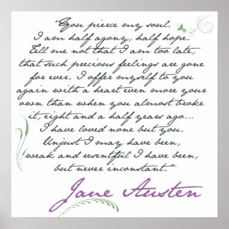 Jane Austens Persuasion Quote #1 Poster