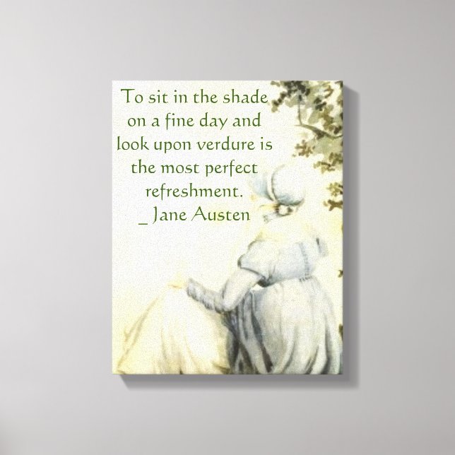 Jane Austen's Portrait +quote Canvastryck (Framsida)