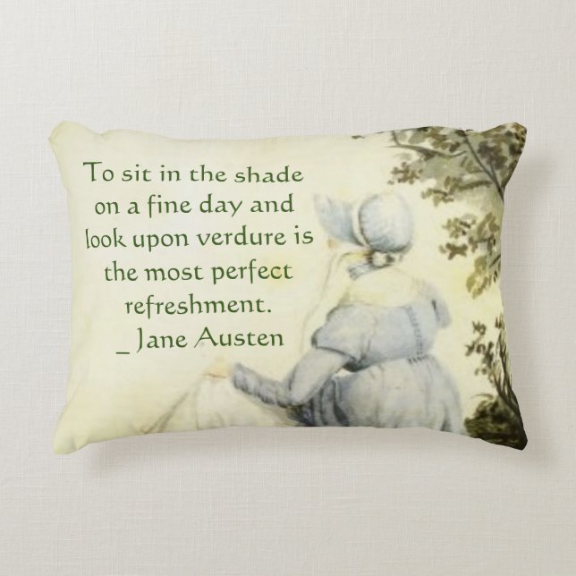 Jane Austen's Portrait +quote Prydnadskudde (Framsidan)