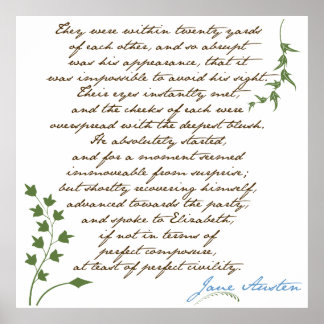 Jane Austens Pride & Prejudice Quote #1 Poster