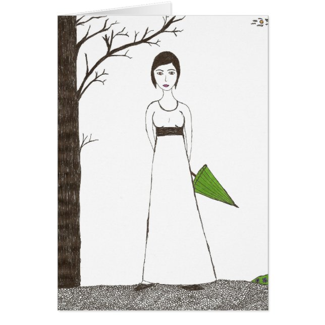 Jane Austens risporträtt Hälsningskort (Framsidan)