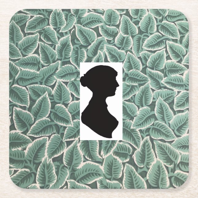 Jane Austen's Silhouette &  Home Wallpaper Underlägg Papper Kvadrat (Framsidan)