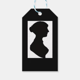 Jane Austen's Silhouette on Black Presentetikett
