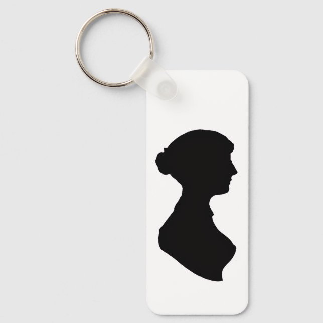 Jane Austen's Silhouette & quote on a  Keychain Nyckelring (Framsida)