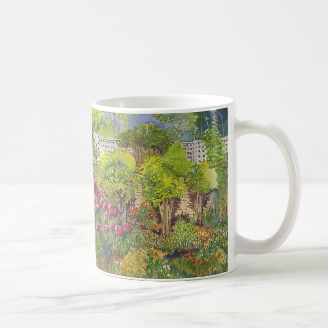 Jane Austens trädgårds- vattenfärgmugg Kaffemugg (Höger)