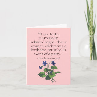 Jane Australien Pride och Prejudice Birthday Kort