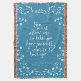 Jane Australien Pride och Prejudice Blommigt Kärle Filt