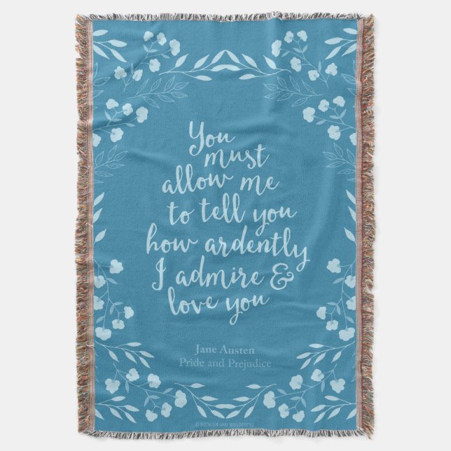 Jane Australien Pride och Prejudice Blommigt Kärle Filt (Framsidan Vertikal)
