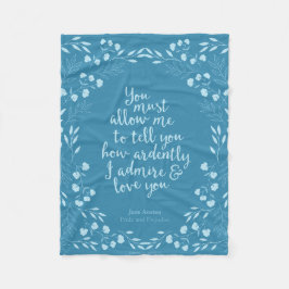 Jane Australien Pride och Prejudice Blommigt Kärle Fleecefilt