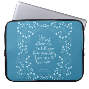 Jane Australien Pride och Prejudice Blommigt Kärle Laptop Fodral