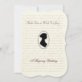 Jane Australien Regency Wedding bjudande Porträtt Inbjudningar