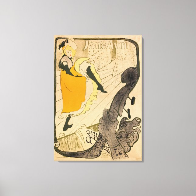 Jane Avril av Henri de Toulouse-Lautrec Canvastryck (Framsida)