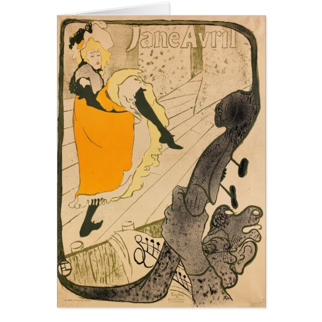 Jane Avril av Henri de Toulouse-Lautrec OBS Kort (Framsidan)