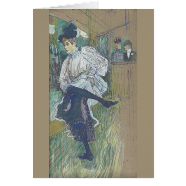 Jane Avril Dancing av Henri de Toulouse-Lautrec OBS Kort (Framsidan)