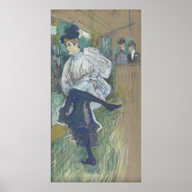 Jane Avril Dancing Henri Toulouse-Lautrec Canvas Poster (Framsidan)