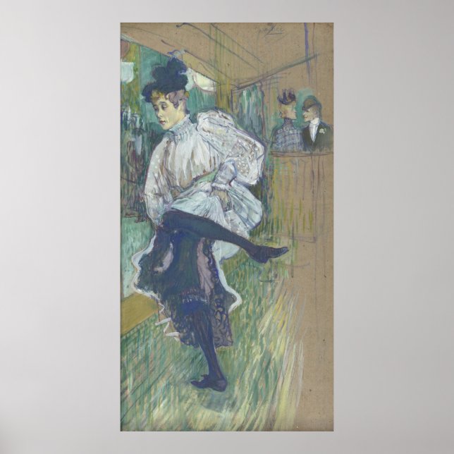 Jane Avril Dancing Henri Toulouse-Lautrec Canvas Poster (Framsidan)