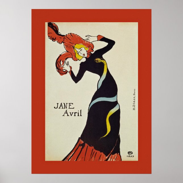 Jane Avril ~ Henri de Toulouse Lautrec 1899 Poster (Framsidan)
