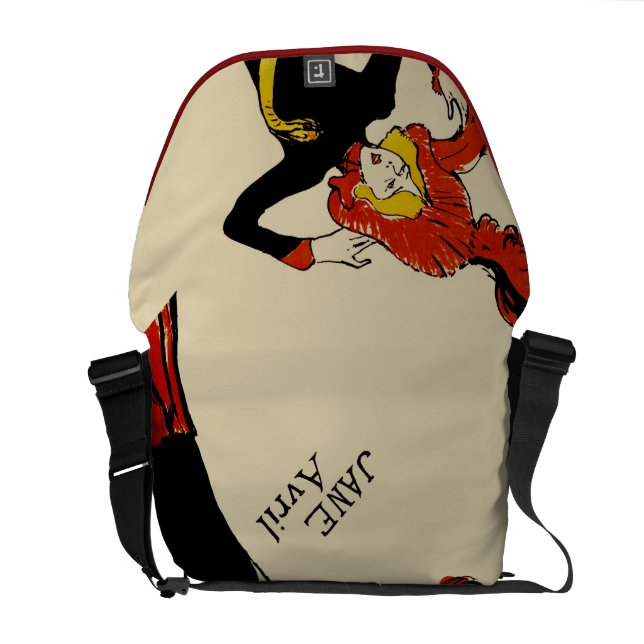 Jane Avril LAUTREC Poster REDUX Edition Messenger Bag (Öppen Baksida)