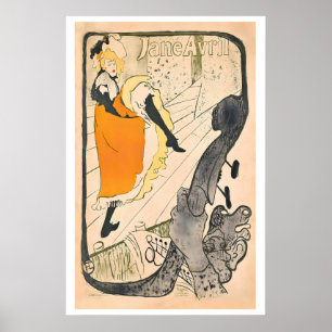 Jane Avril Moulin Rouge 1890s Vintage Affisch av