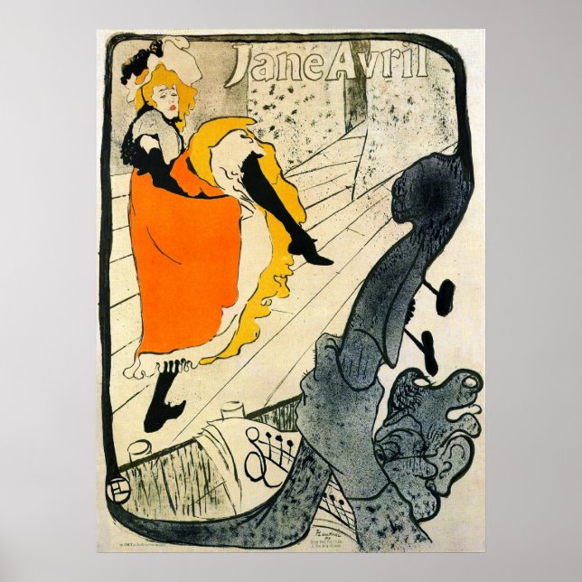 Jane Avril tog hand om "Kan-kan". Poster (Framsidan)