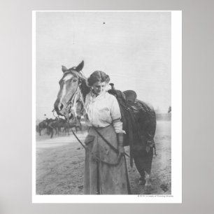 Jane Bernoudi och henne häst Poster