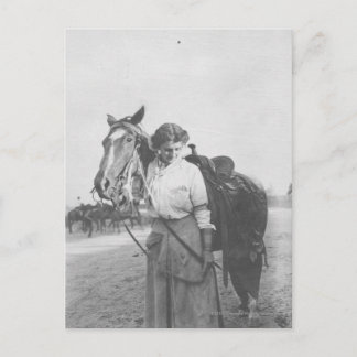 Jane Bernoudi och hennes häst Vykort