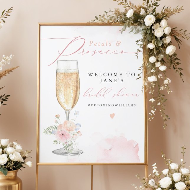 JANE  Blommigt Petals & Prosecco Möhippa Poster (Skapare uppladdad)