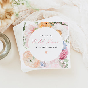 JANE Blush Blomblad & Prosecco Bröllopsfest Pappersservett