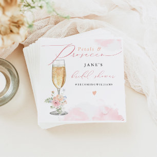 JANE Blush Blomsterblad & Prosecco Bröllopsfest Pappersservett