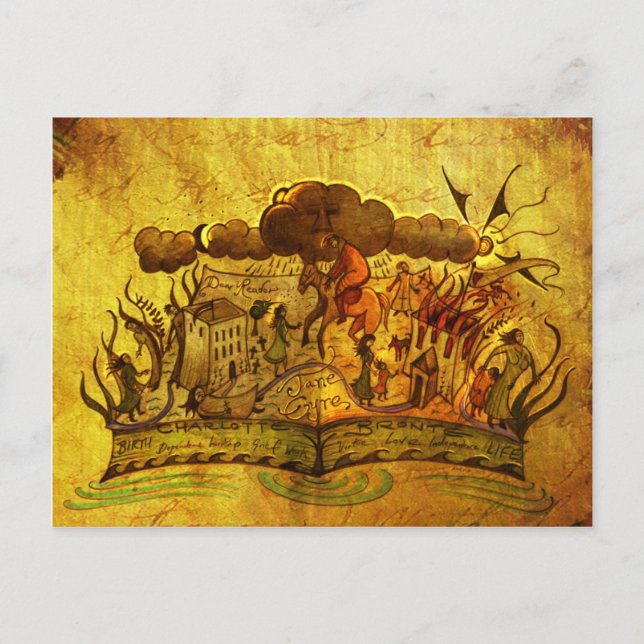 "Jane Eyre" bok vykort (Framsida)