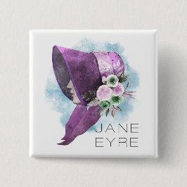 Jane Eyre Bonnet Flowers Lila och Blue Knapp