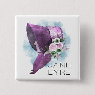 Jane Eyre Bonnet Flowers Lila och Blue Knapp