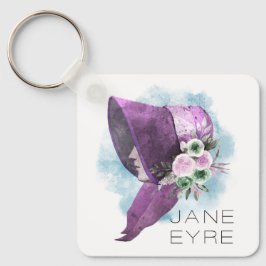 Jane Eyre Bonnet Flowers Lila och Blue Nyckelring