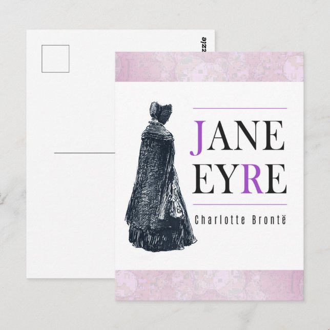 jane eyre,charCharlotte bronte,bronte sisters,bokk Vykort (Fram/baksida)