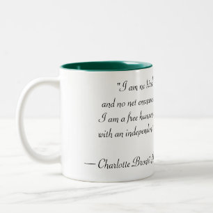 Jane Eyre Feminist Quote Mugg jag är ingen fågel
