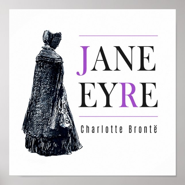 Jane Eyre i Cape och Bonnet Poster (Framsidan)