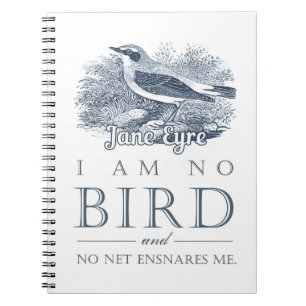 Jane Eyre - jag är ingen fågel - Vintage Bird Anteckningsbok