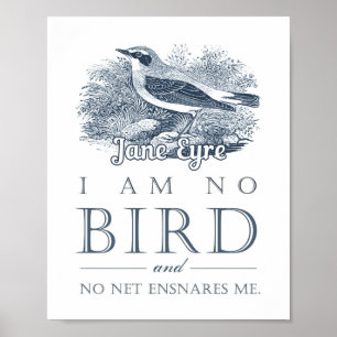 Jane Eyre - jag är ingen fågel - Vintage Bird Poster